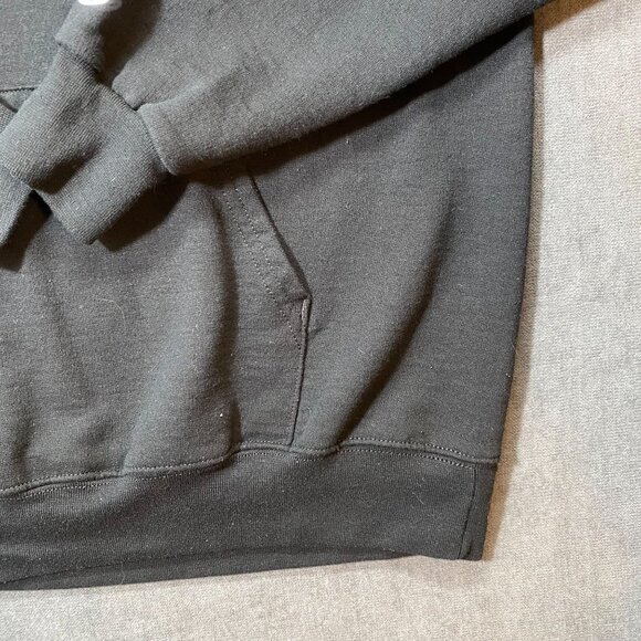 Champion Eco Authentic Black Hoodie MS Lacrosse Print Green Logo Mens Size M - Picture 7 of 12